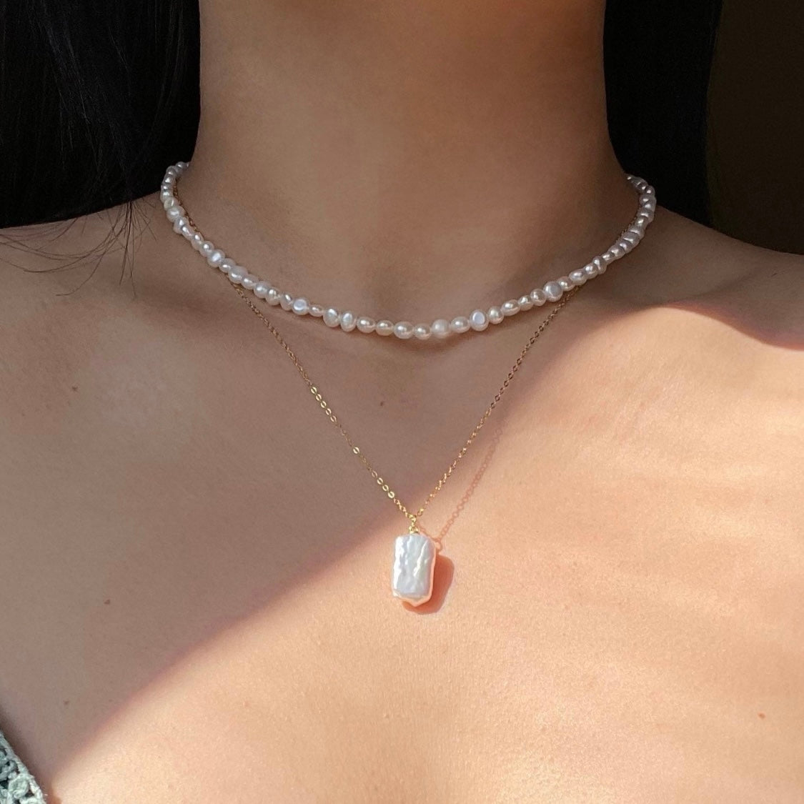 Collana con perle barocche 4-5mm