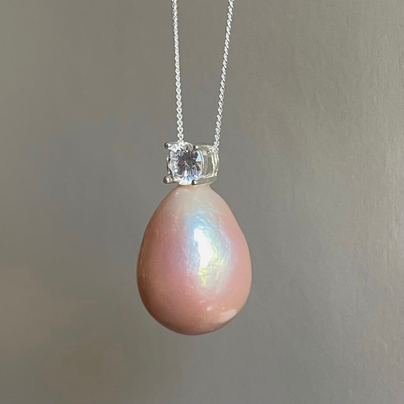 Collana Pink Dream con perla rosa a goccia