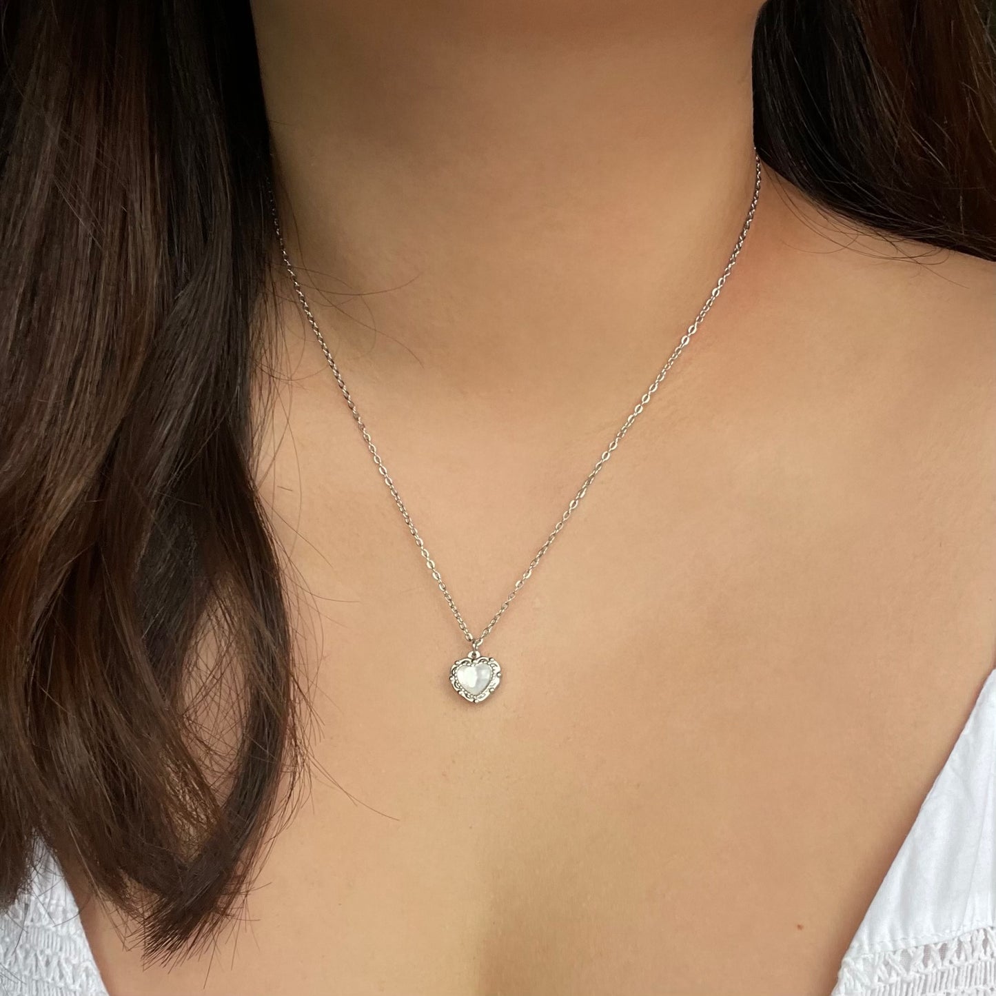 Collana Eleonora (argentata con madreperla bianca)