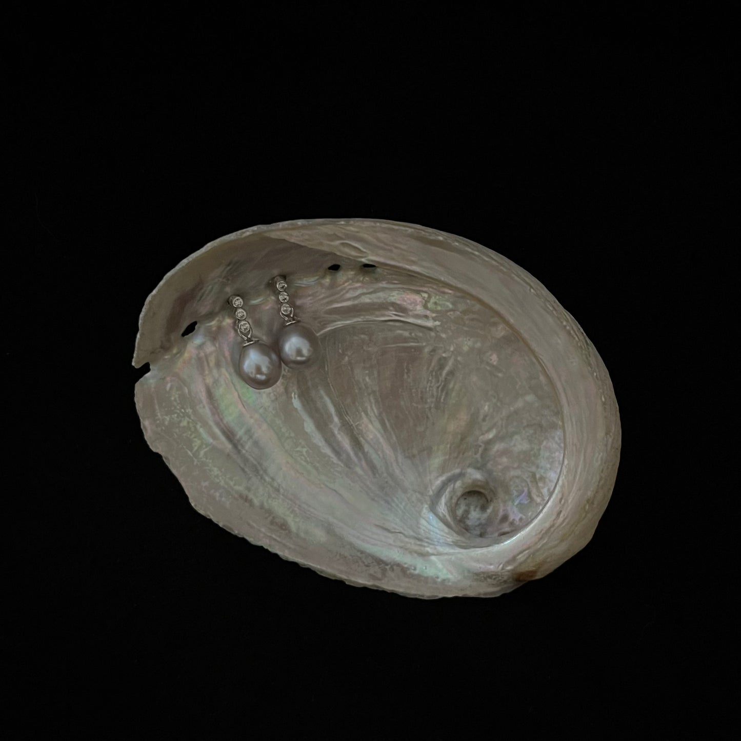 Orecchini Valentia con perle grigie