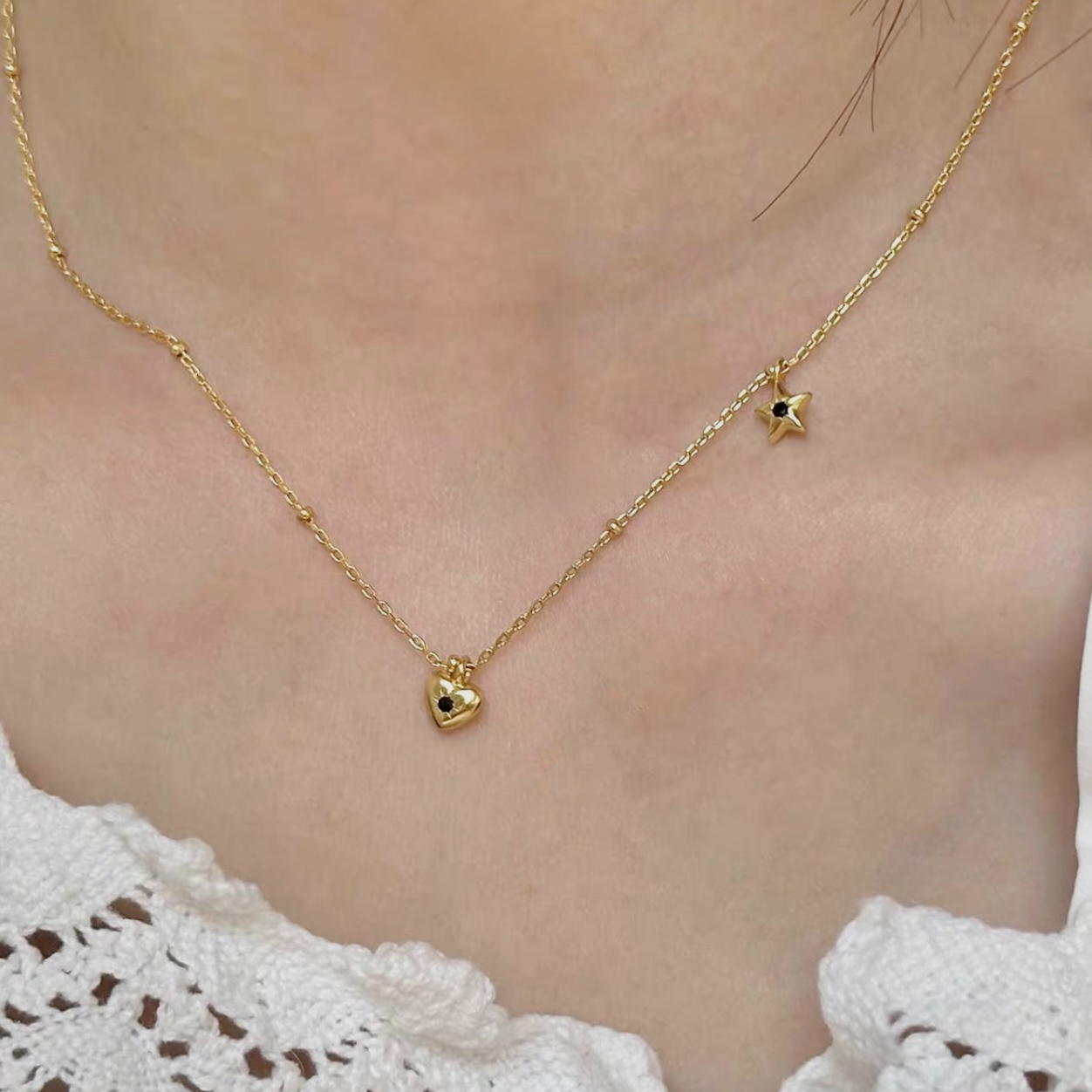 Collana stellina e cuoricino