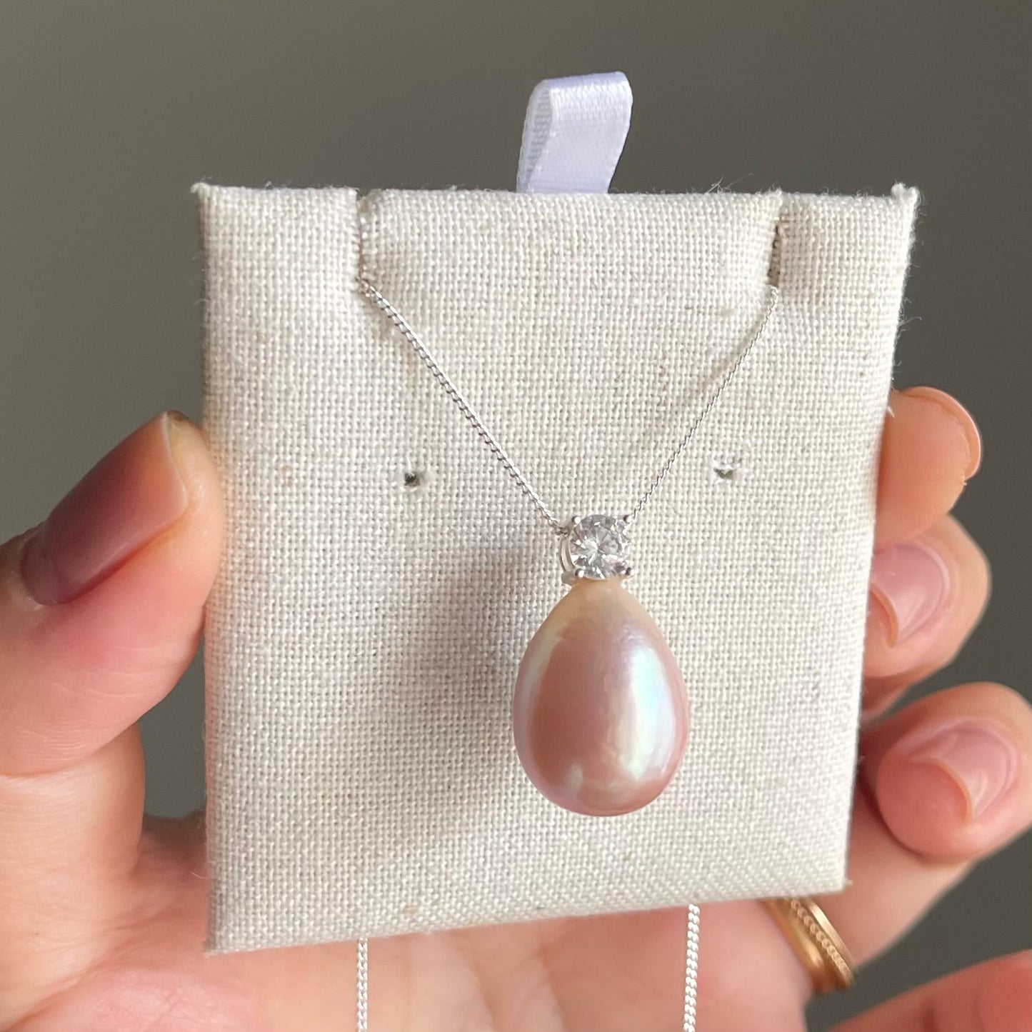 Collana Pink Dream con perla rosa a goccia