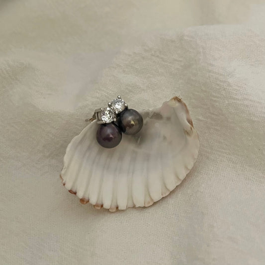 Orecchini mini perle e zircone