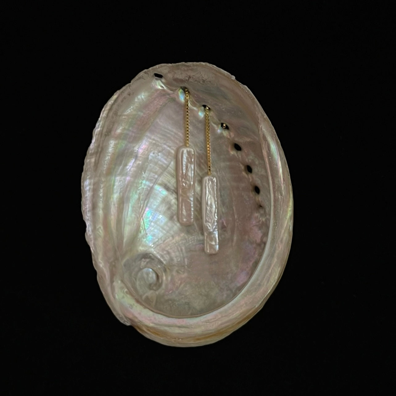 Orecchini fili con perle barocche rettangolari