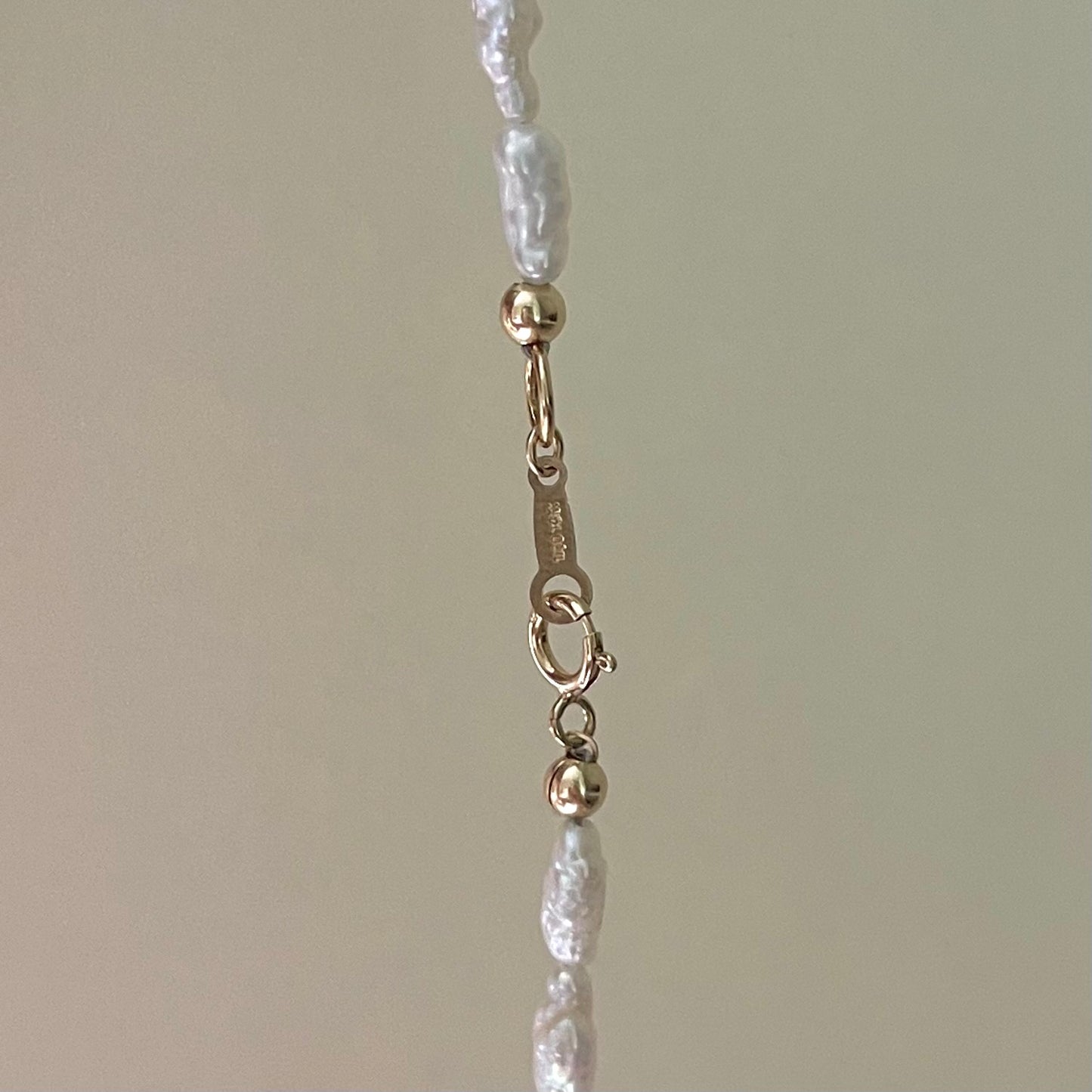 Collana con mini perla barocca rosa arancione