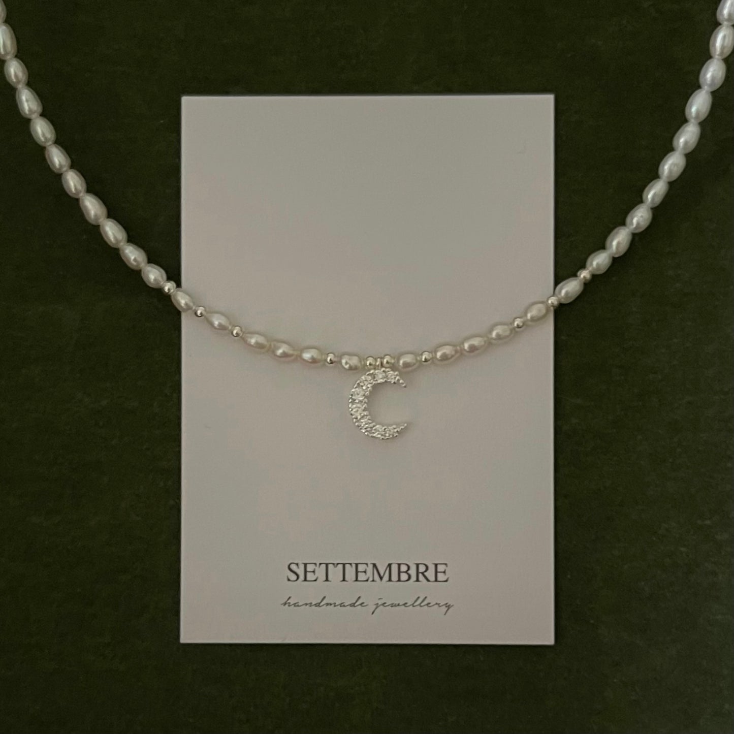 Collana perle con ciondolo Luna