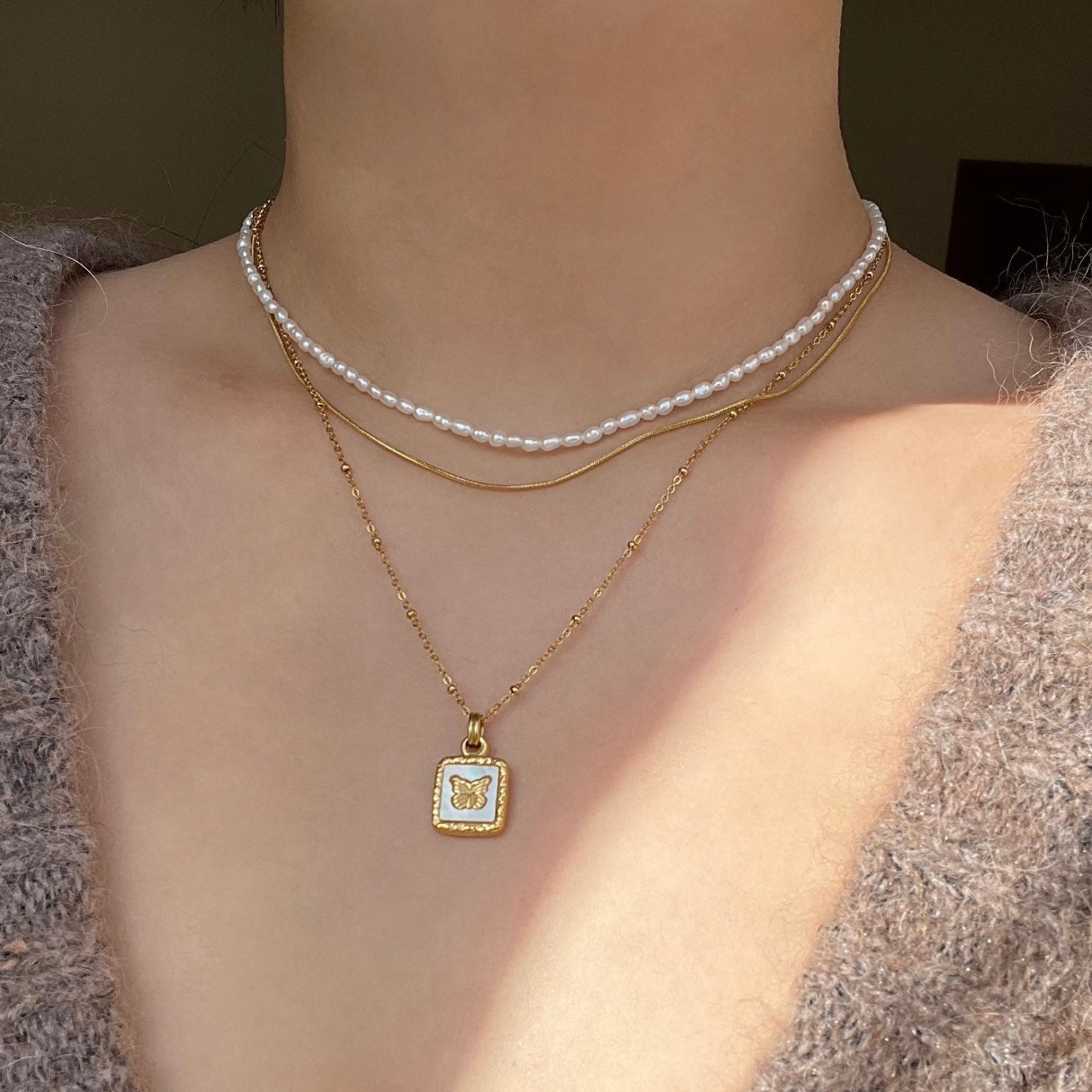 Collana con perle 2-3mm