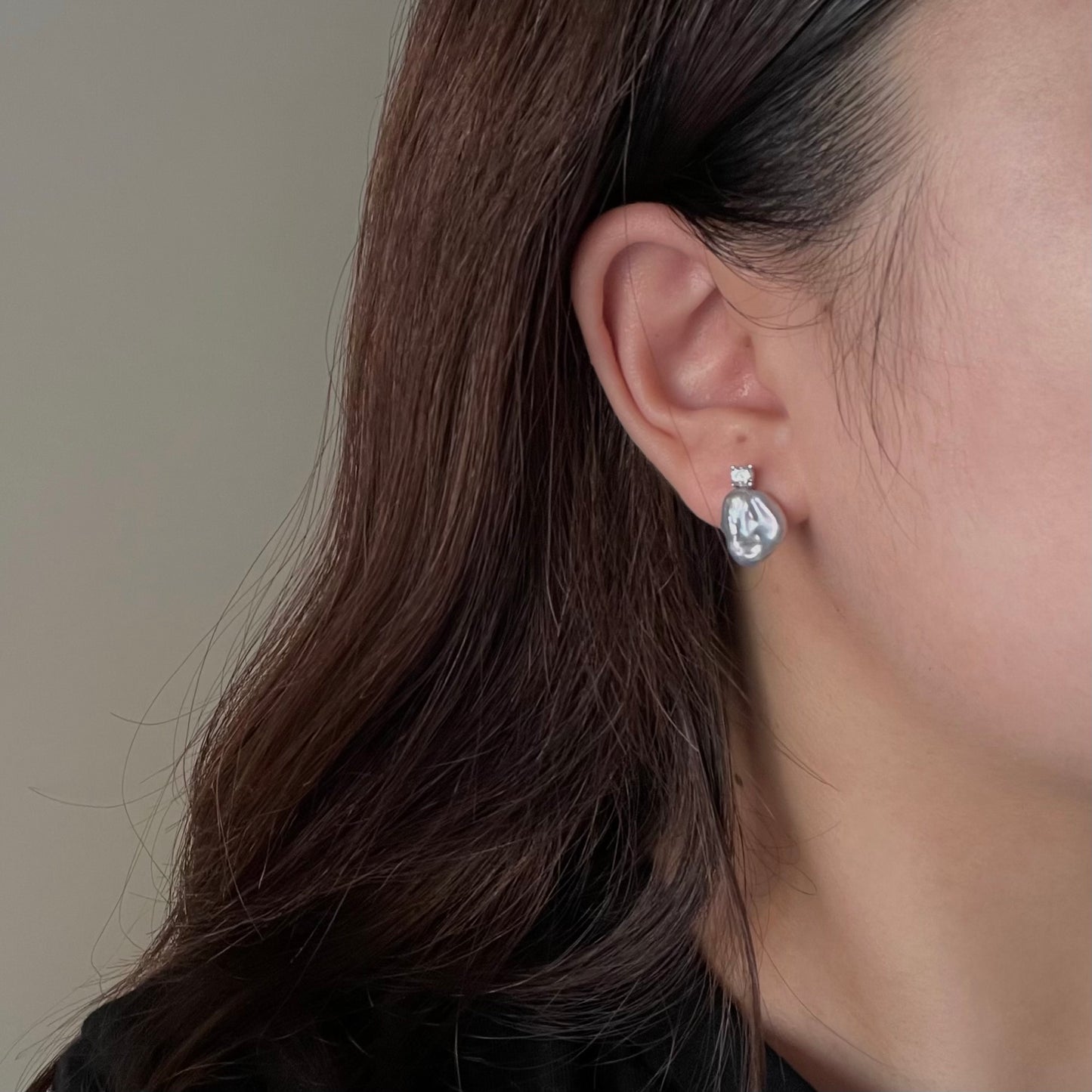 Orecchini perle barocche con zircone