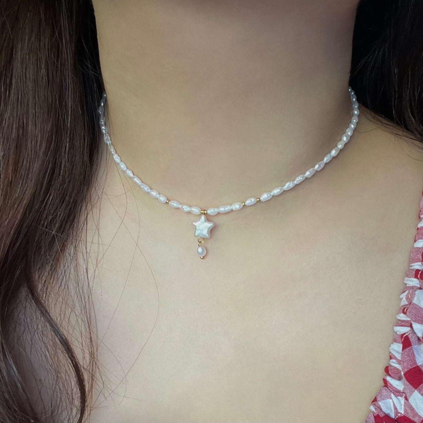 Girocollo perle con ciondolo Stella