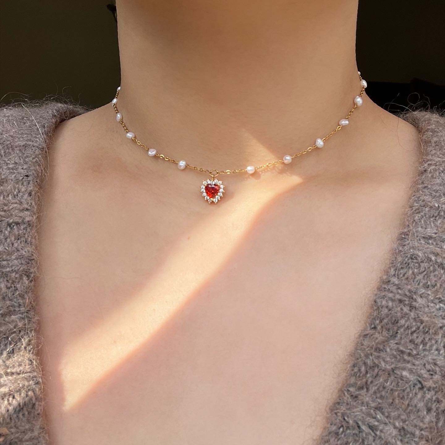 Choker ciondolo cuore