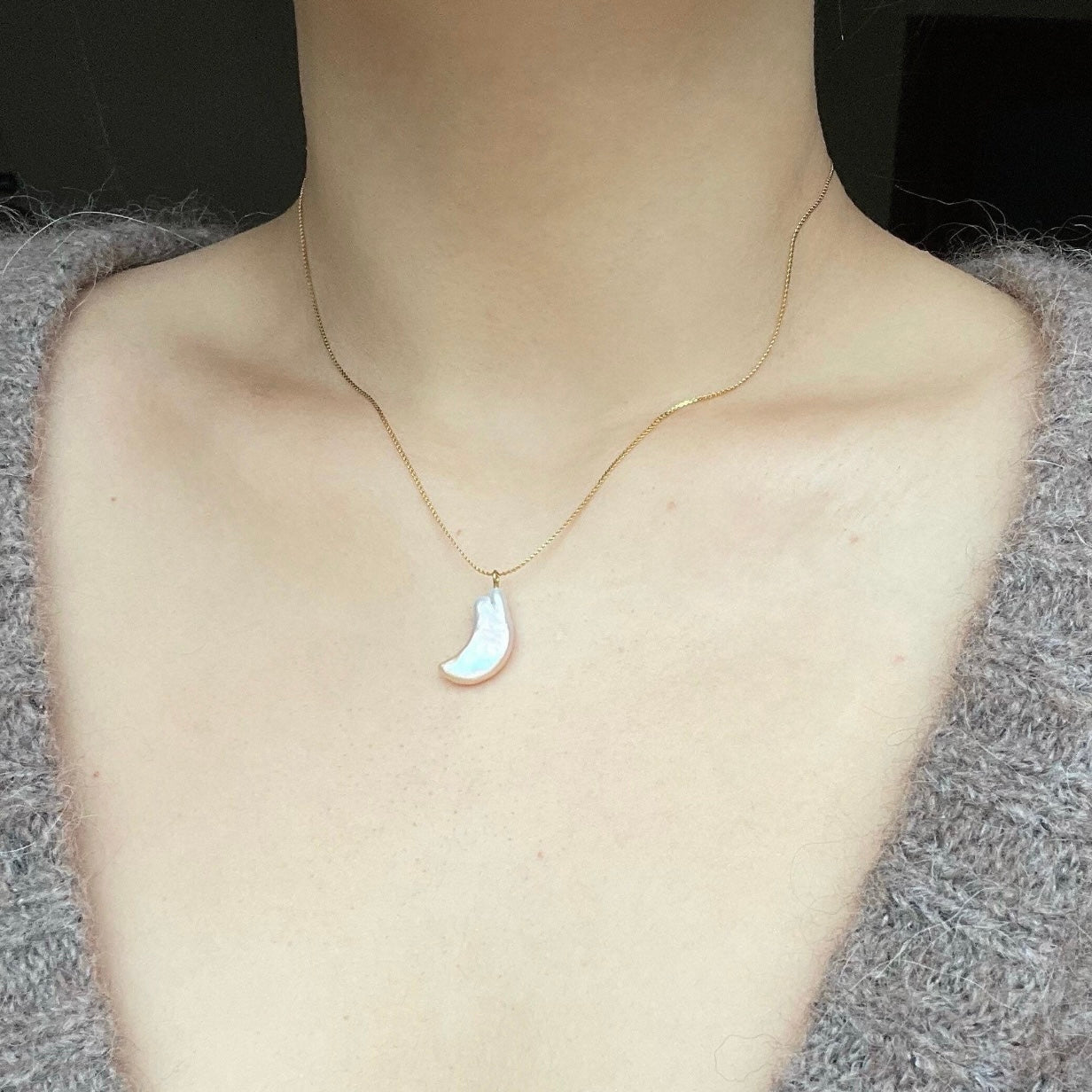 Collana con ciondolo Stella o Luna