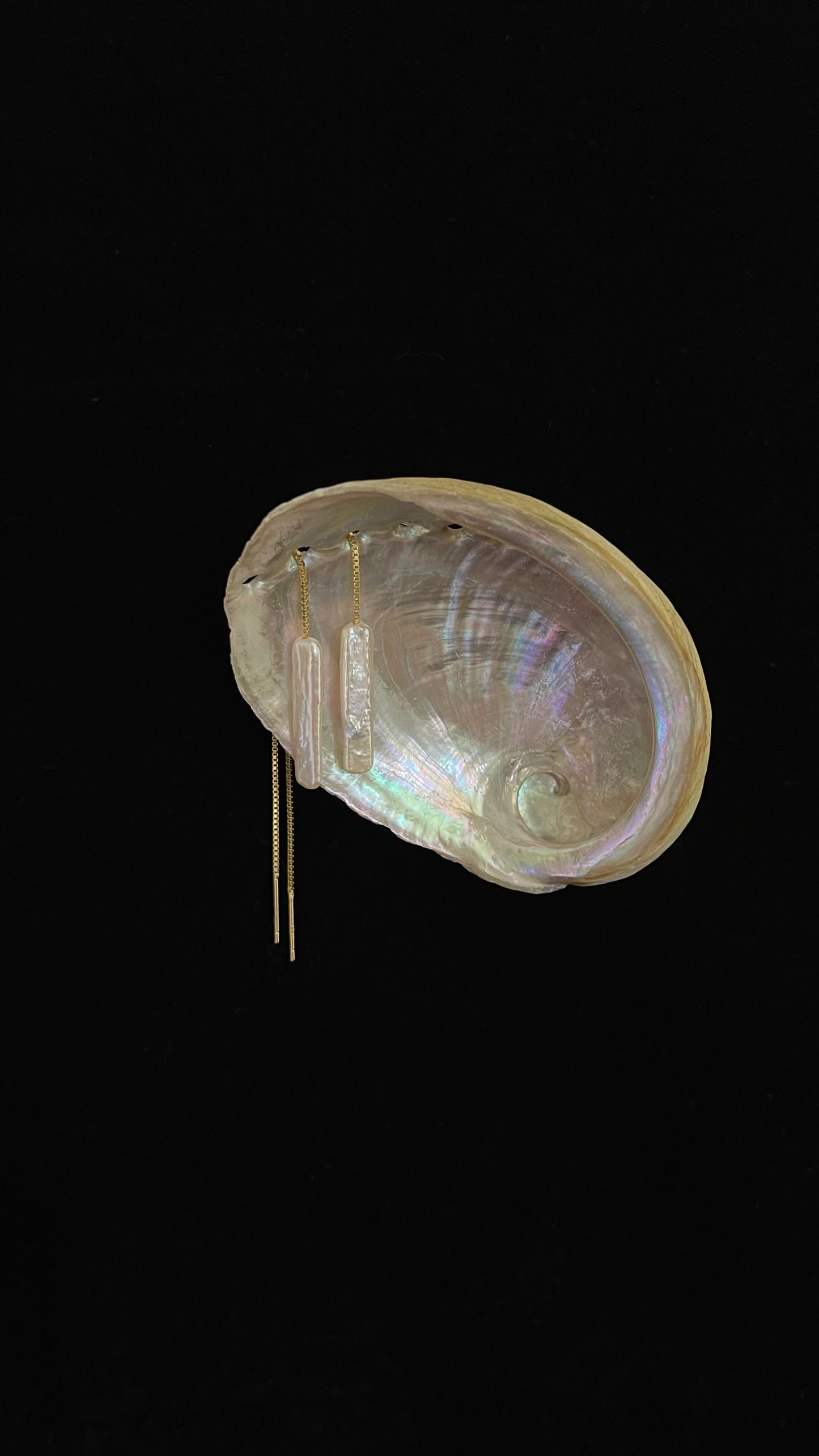 Orecchini fili con perle barocche rettangolari