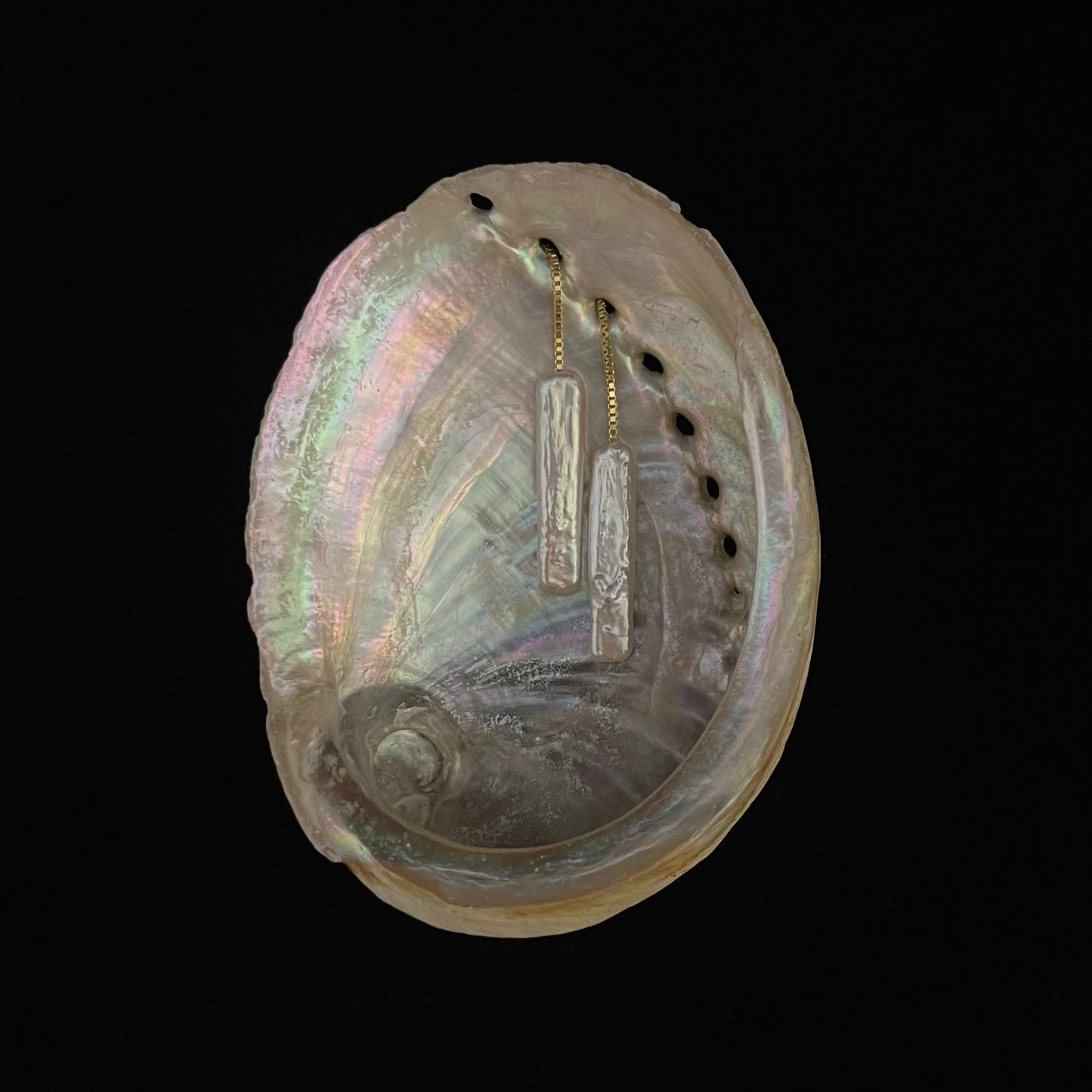 Orecchini fili con perle barocche rettangolari