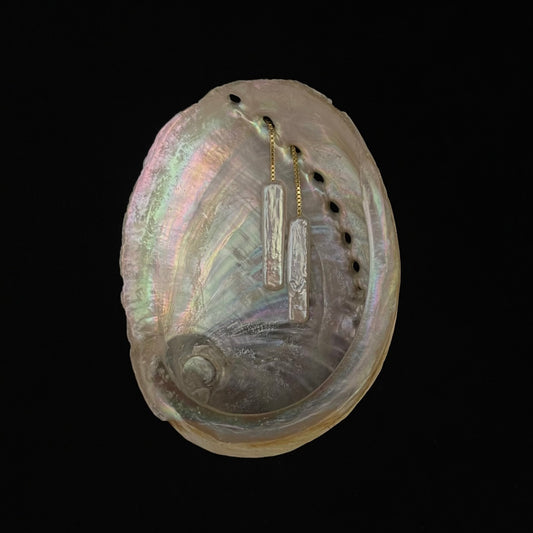 Orecchini fili con perle barocche rettangolari