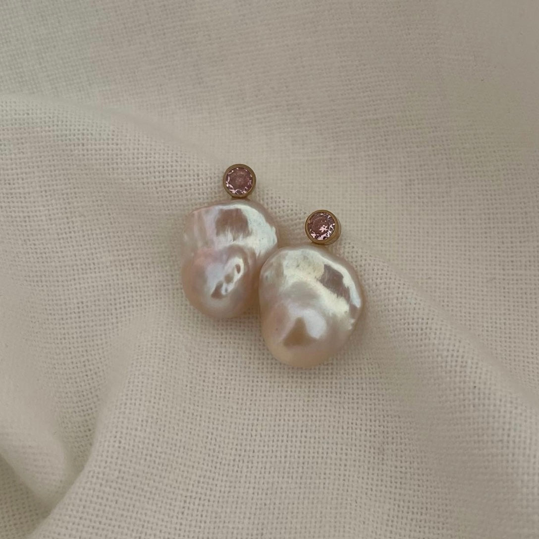 Orecchini Acqua Dream Rosa con perle barocche
