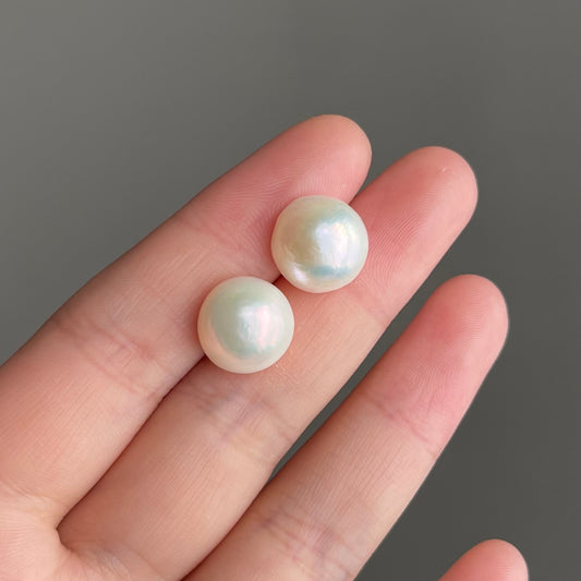 EVERYDAY pearl earrings con perle barocche a bottone misura 12-13mm