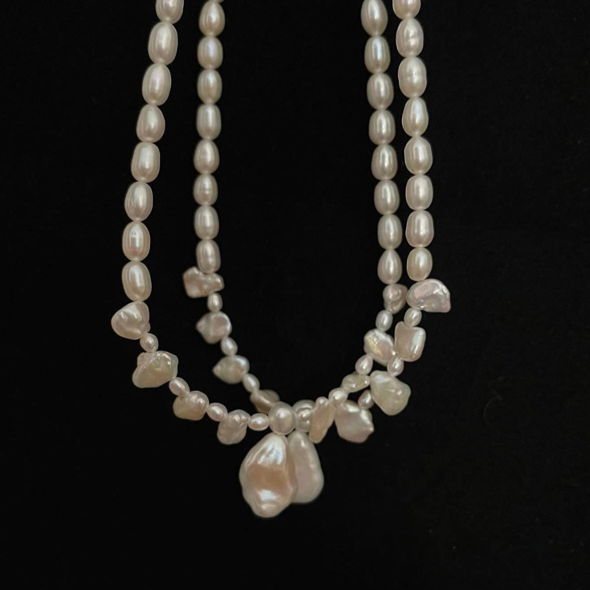Girocollo Petali con perle ovali 4-5mm