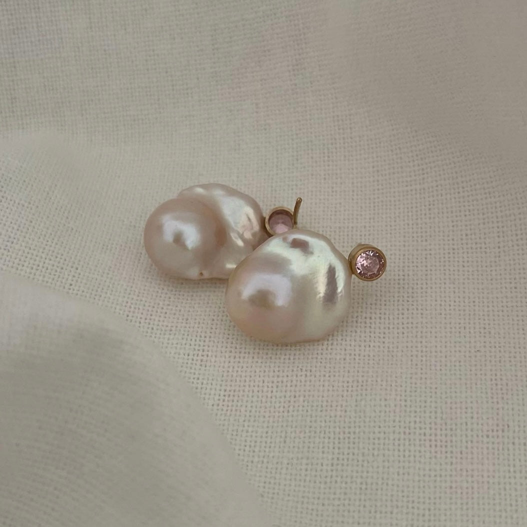 Orecchini Acqua Dream Rosa con perle barocche