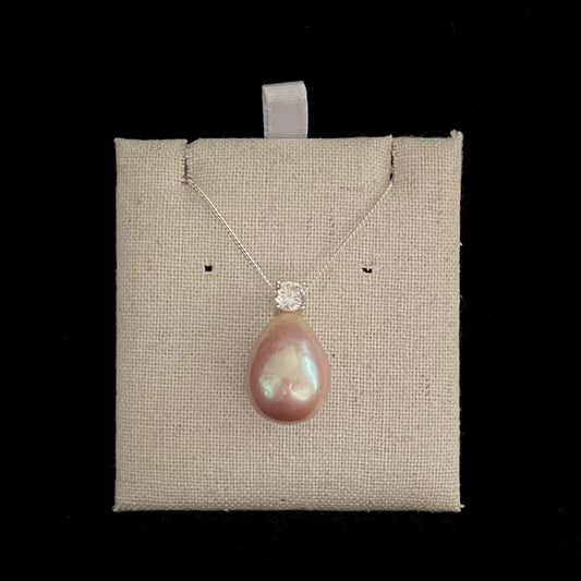 Collana Pink Dream con perla rosa a goccia