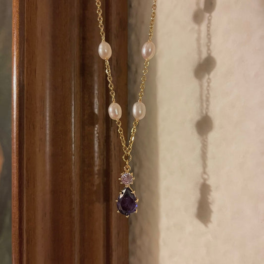 Choker Ophelia con zircone viola