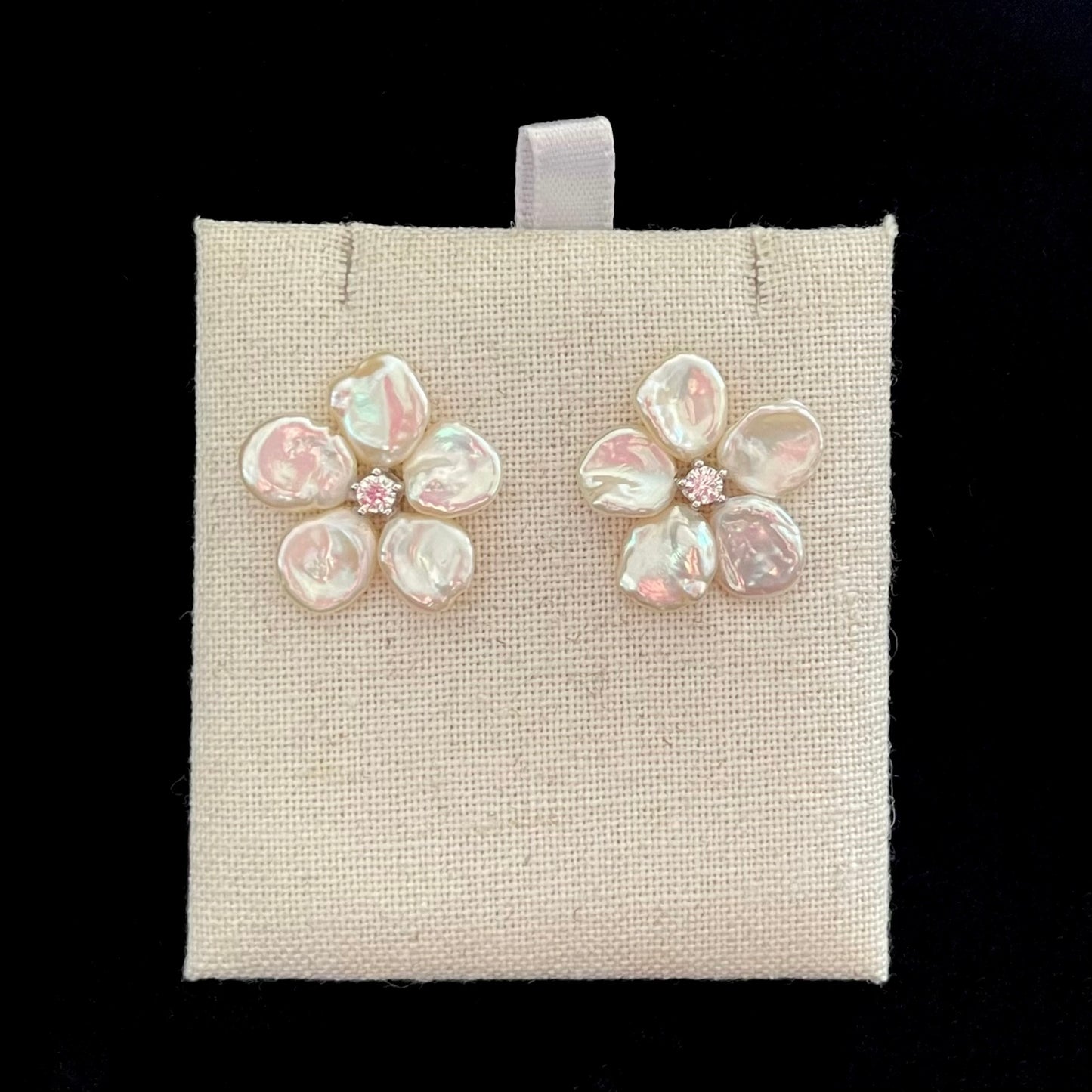 Orecchini Fiore con perle e zircone
