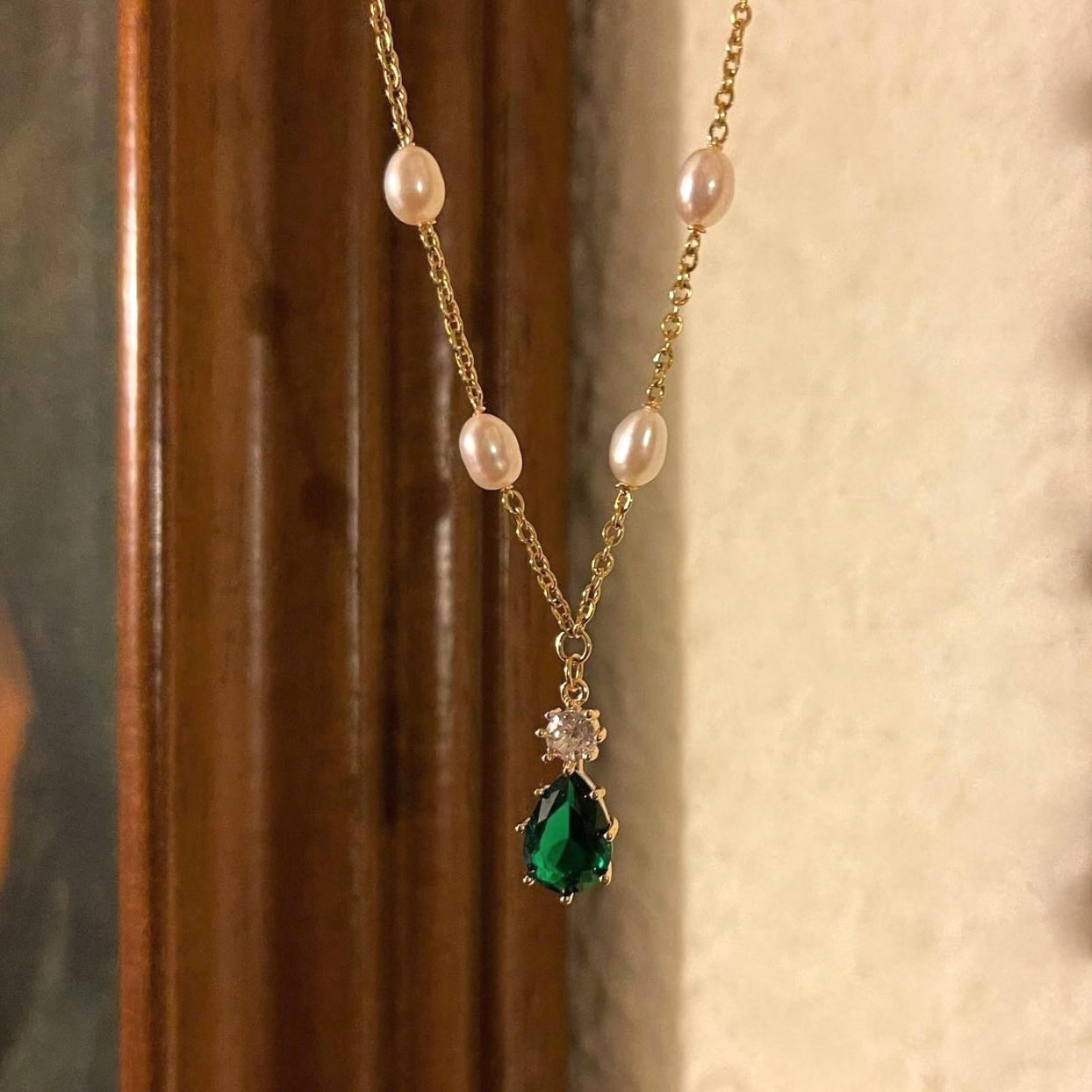 Choker Ophelia con zircone verde